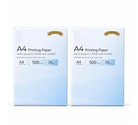 70gsm White A4 Printing Paper, 2 Reams 1000 Sheets, Multipurpose Copier Paper for Inkjet, Laser and Photocopier Use, Everyday Office Paper for Reports, Forms