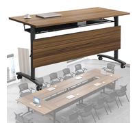 70in Folding Conference Table with Locking WheelsModern Portable Meeting Table for Business Seminars Events and Office UseEasy Setup and Storage