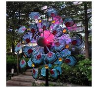 70in Garden Windmills for The Yard, Solar Wind Spinners With Lights Multi-Color Led Lighting Solar Powered Glass Ball Windmills for Garden