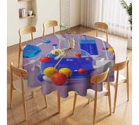 70in Round Tablecloth Stain & Heat Resistant Polyester | Wrinkle Free Washable Abstract Chemistry Illustration Table Cover for 5 to 6 Foot Tables Dining Kitchen Party Picnic Buffet Wedding Farmhous
