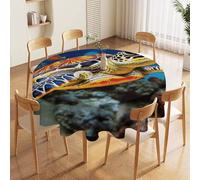 70in Round Tablecloth Stain & Heat Resistant Polyester | Wrinkle Free Washable Colorful Sea Turtle Table Cover for 5 to 6 Foot Tables Dining Kitchen Party Picnic Buffet Wedding Farmhouse Decor