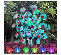 70in Wind Spinners, Metal Windmill Spinner Multi-Color Seasonal LED Lighting Metal Wind Spinners