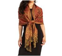 70inch x 28inch Double Layer Jacquard Paisley Viscose Pashmina Shawl/Wrap / Stole - Black(Size: One Size)