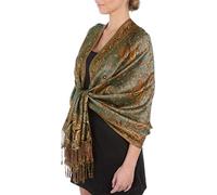 70inch x 28inch Double Layer Jacquard Paisley Viscose Pashmina Shawl/Wrap / Stole - Celadon Green(Size: One Size)