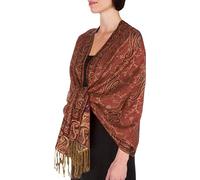 70inch x 28inch Double Layer Jacquard Paisley Viscose Pashmina Shawl/Wrap / Stole - Tangerine(Size: One Size)
