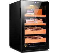 70L Electric Cigar Refrigerator, Electric Refrigeration Refrigerator with Shelves And Hygrometer, Silent Electronic 400 Cigar Humidor for Business Elegant Men,A