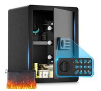 70L Fireproof Safe for Home Hotel Safe with Combination Lock KEYSAFER 50 * 31 * 38 cm Large Capacity Money Safe with 2 Emergency Keys Three Bolt Locking Wall Safe for Jewellery Cash Documents