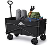 70L Folding Trolley on Wheels, Festival Trolley Cart with Adjustable Handle, Collapsible Foldable Wagon for Camping, Garden, Beach, Shopping, Outdoor