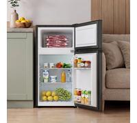 70L Freestanding Top Freezer Fridge with Adjustable Shelves, Bottle Storage Rack