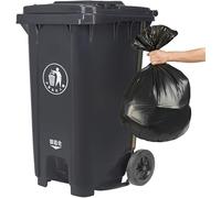 70L Grey Trash Can with Lid & Wheels - Hands-Free Pedal Design for Office, Restaurant, School, Kitchen - Perfect for a Tidy Life
