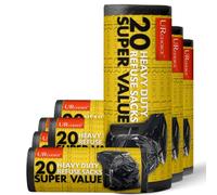70L Heavy Duty Bin Bags & Liners, Pack of 10 Rolls, Strong & Secure Flat Top 200 Bag Refuse Sacks, Tear Resistant, Recycled Garbage Bags for Home, Office, Kitchen, Garden & Commercial Use