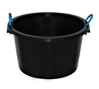 70L Litre Black Extra Large Heavy Duty Plasterer Mixing Cement Muck Bucket with Blue Rope Handle Builders Bucket Multipurpose Plastic Water Storage Tub/Bucket - Home Garden Essentials