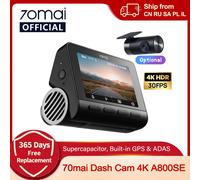 70mai Dash Cam 4K A800SE UHD Support Dual-Channel 24H Parking HDR Supercapacitor Wifi 6 Voice Control Upgraded of 70mai A800S