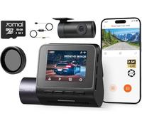【70mai Dash Cam A410 + 64GB Card + UP03 + CPL】70mai Dash Cam Front and Rear A410, 2.5K+1080P, HDR Night Vision, F1.55 Aperture, 24H Parking Mode, Built-in Wi-Fi & GPS, G-Sensor, Loop Recording