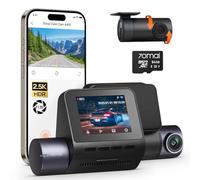 70mai Dash Cam Front and Rear A410, 2.5K+1080P Dual Dash Camera with HDR, Super Night Vision, F1.55 Aperture, 24H Parking Mode, Built-in Wi-Fi & GPS, G-Sensor, Loop Recording, 64GB Card Included