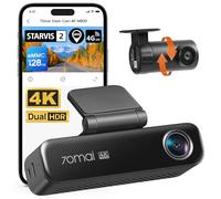 70mai M800 4K Dash Cam Front and Rear for Cars, STARVIS 2 IMX678 Super Night Vision & F1.7 Aperture, Dual HDR, Support 4G LTE & 5GHz Wi-Fi, Built-in 128GB eMMC, GPS, Voice Control, Parking Monitor