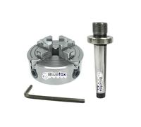 70mm 4 Jaw Independent Lathe Chuck M14x1 with MT2 Shank Mount Arbor 2MT