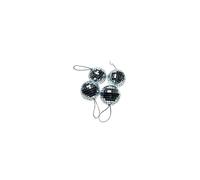 (70mm, 4) Xmas Silver Mirror Mosaic Disco Ball Baubles Tree Ornaments