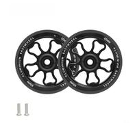70mm Aluminum Alloy Folding Bike Wheels Pair Lightweight 70mm Pushing Wheels for Folding Bikes Smooth Rolling 70mm Replacement Casters Set 70mm Transport Wheels for Commuting Silent Bearing (black)