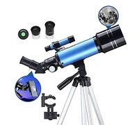 70mm Aperture Refracting Telescope, 400mm Mount Adjustable Telescope for Adult Astronomy Beginners 360 Rotation Portable Travel Telescope