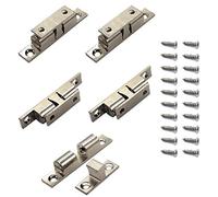70MM Ball Catch Ekatoo Set of 5 Solid Brass Adjustable Double Ball Tension Roller Catch Latch Hardware Fitting for Cabinet Closet Furniture Door with Screws
