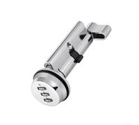 70Mm Black Thumb Turn Euro Cylinder Door Lock - 3 Digit Password Combination - High Security For Wooden Composite Doors - Combination Cam Lock Password Coded(Chrome)