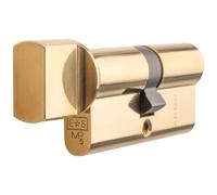 70mm Euro Cylinder Bathroom Thumb Turn Lock - Polished Brass Twist Door Barrel