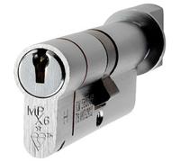 70mm EURO Cylinder & Thumbturn Lock Keyed to Differ 6 Pin Satin Chrome