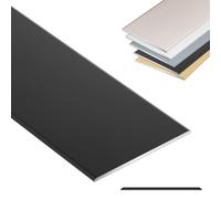 70mm Extra Wide Aluminum Flat Self Adhesive Floor Transition Strip Door Bar | Door Threshold Strip Metal Edge Molding Trim Doorways Divider for Joining Flooring Gaps(Black,70mmx900mm)