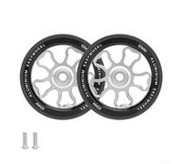 70mm Folding Bike Easy Wheel For Brompton And For 3Sixty Models Made Of Aluminum Alloy And Rubber, Designed For Durability And Smooth Rolling(silver)