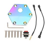 70mm Hexagonal Steering Wheel Horn Button Cover Plate, Steering Wheel Horn Cover Cap for 6 Hole Racing Wheel, ABS and Metal Horn Push Button Cover with Wiring Harness and Screws