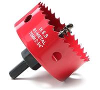70mm Hole Saw, HSS Bi-Metal Hole Cutter with Drill Bit, Heavy Duty Hole Saw for Wood, Plastic, Drywall, Fiberglass, Red