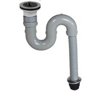 70mm Kitchen Sink Drain Strainer with S-Trap Pipe 304 Stainless Steel | Double water-sealed cover blocks odours and keeps unwanted out of your kitchen drain effectively.