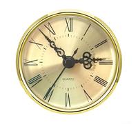 70MM Quartz Clock Insert Movement Mechanism Replacement with Roman Arabic Numerals for DIY Clock Making Gold Silvery Trim White Face Clear Lens Home Decor Time Piece Repair Kit(E)