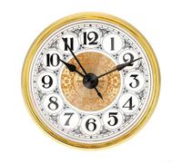 70MM Quartz Clock Insert Movement Mechanism Replacement with Roman Arabic Numerals for DIY Clock Making Gold Silvery Trim White Face Clear Lens Home Decor Time Piece Repair Kit(A)