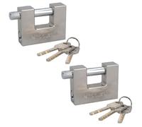 70mm Shutter Padlock/Lock / 3 Keys Security Solid Shed Garage Storage x 2