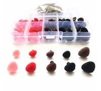 70pcs/box pink/red/black/brown Multicolor Flocking Triangular Safety Toy Triangle Velvet Nose Animal for Bear Puppet Dolls Toys