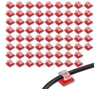 70PCS Cable Clips, Clear Self Adhesive Cable Clips OutdoorManagement Holders for Organizing Home, Office, Car, Desk Walls, for Christmas and Fairy Light Decorations, Outdoor and Indoor Use