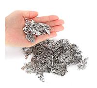 70Pcs Charms for Jewelry Making, Antique Silver Charms Silver Plated Charms Jewellery Making Kits for DIY Necklace Bracelet
