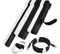70pcs Computer Cable Ties, Wire Ties, Cord Ties Reusable for Electronics, Hook and Loop Microfiber Cable Ties Extension for Storage, Black and White, 4, 6, 8 inch