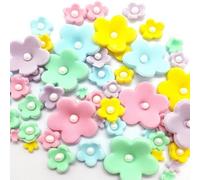 70pcs Cute Colourful Sugar Flowers Edible Fondant Cupcake/Cake Toppers Decorations