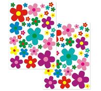 70Pcs Flower Design Stickers Kit,Vinyl Waterproof Stickers, Decoration on The Surface of an Object, for Bicycles, Scooters，Windows (Color A)