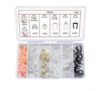 70pcs Fuel Line Retainer Clip Assortment Kit, 5/16" and 3/8" Fuel lines, 7 Popular Sizes Automotive Clips for Ford Car Accessory