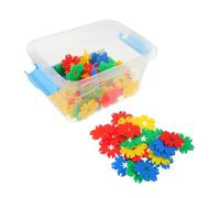 70pcs Interactive Snowflake Building Blocks Sensory Modular Plastic Construction Storage Box Early Learning and Developmental Playtime