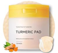 70PCS Kojic Acid Turmeric Clarifying Toner Pad for Troubled Skin & Use After Spot Care, Exfoliating Face Pads, Oil Control, Soothing with Kojic Acid, Korean Skin Care