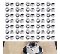 70PCS M6 Nuts,M6 Nyloc Nuts,Lock Tight Thread Lock,Nylon Inserted Hex Lo ck Nu ts,Silver 304 Stainless Steel Nylon Insert Nut for Bolts