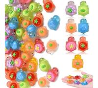 70Pcs Mini Resin Turtles, Luminous Tiny Turtle with Fruit Design, Resin Animals Figure Glow in the Dark, Turtle Figurines for Gardens, Aquarium & DIY Crafts, Landscape Home Decoration