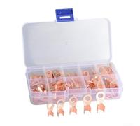 70PCS Open Wire Crimp Copper Ring Terminals Kit OT 10A/20A/30A/40A/50A for Electrical Wiring and Battery Connections