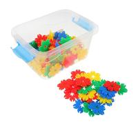 70pcs Snowflake Building Blocks Set for Montessori Educational Stem with Interlocking Plastic Discs Puzzle Pieces in Storage Box for Imaginative Play and Fine Motor Skills