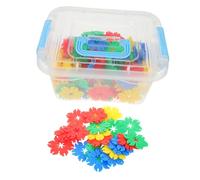 70pcs Snowflake Interlocking Educational Safe Plastic Manipulative Building Blocks with Portable Storage Case for Creativity and
